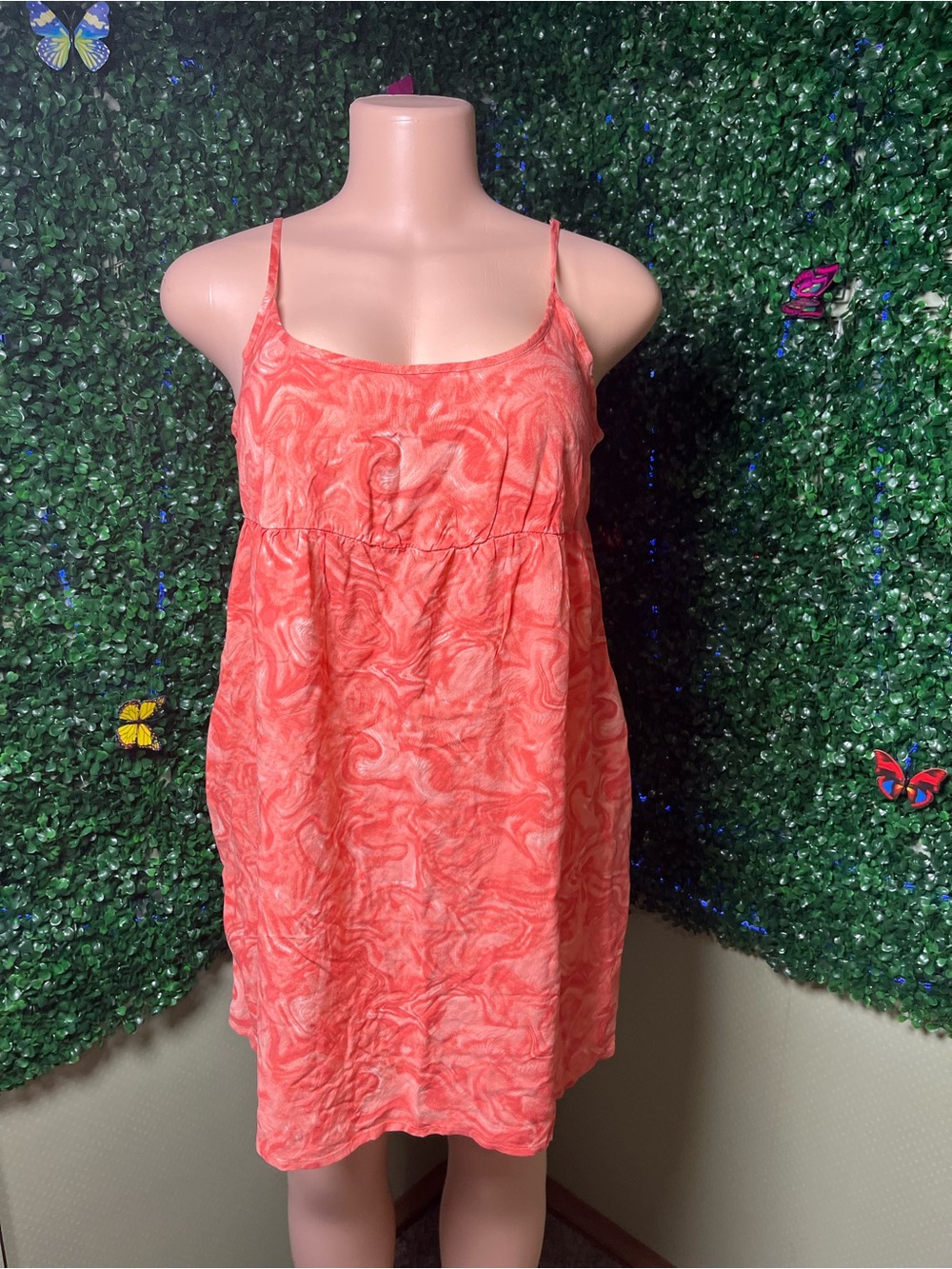 wild fable Coral Swirl Spaghetti-Strap Sleep Dress